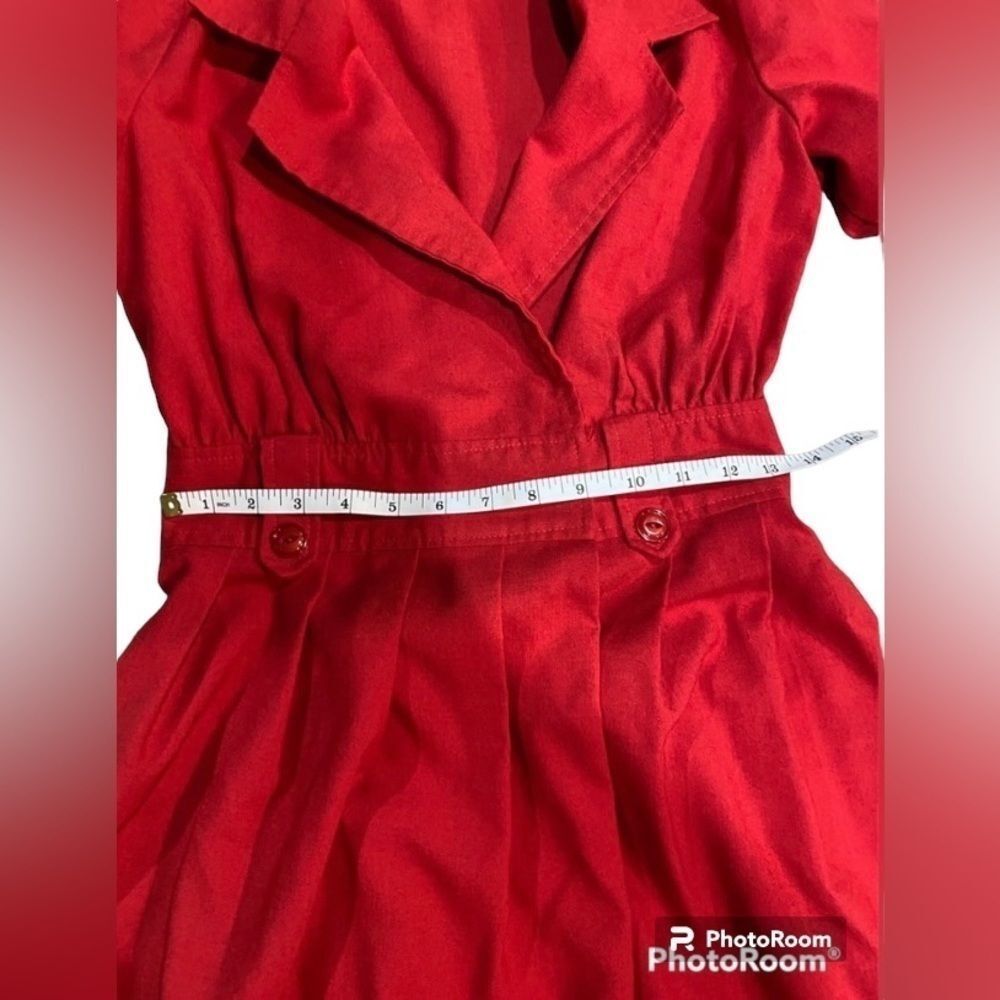 Vintage Kevin Stewart Petites Red Wrap Midi Dress 👗 - Picture 4 of 8